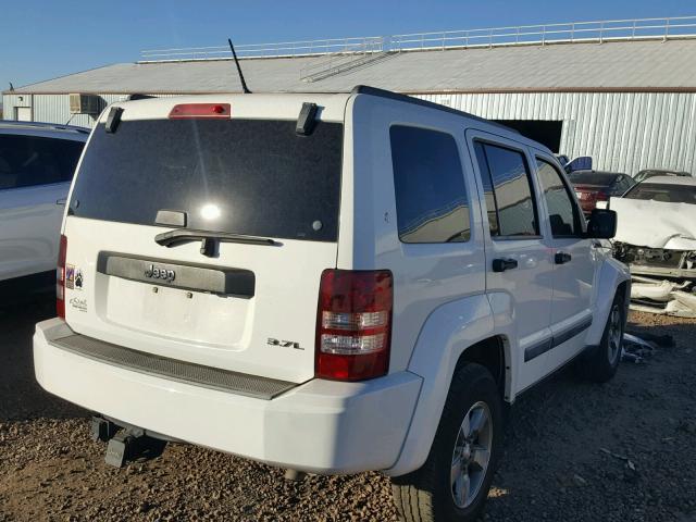 1J8GP28K08W210899 - 2008 JEEP LIBERTY SP WHITE photo 4