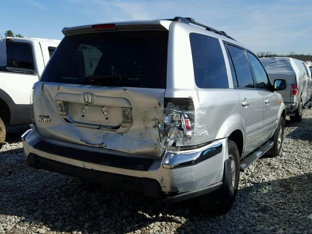 5FNYF28617B005919 - 2007 HONDA PILOT EXL SILVER photo 4