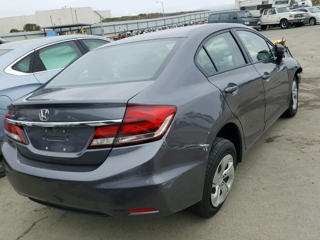 2HGFB2F58FH518978 - 2015 HONDA CIVIC LX GRAY photo 4