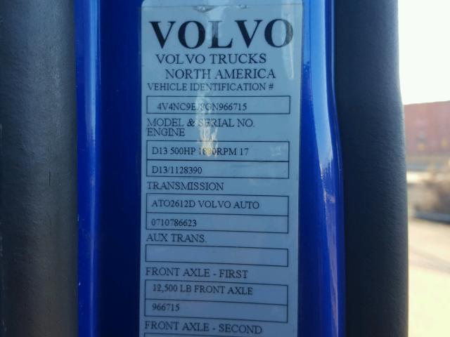 4V4NC9EJ8GN966715 - 2016 VOLVO VN VNL BLUE photo 10