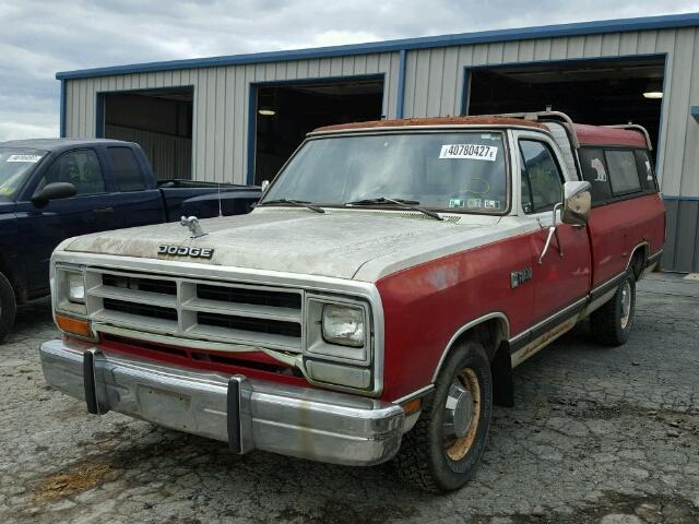 1B7HD14T6HS367180 - 1987 DODGE D-SERIES D TWO TONE photo 2