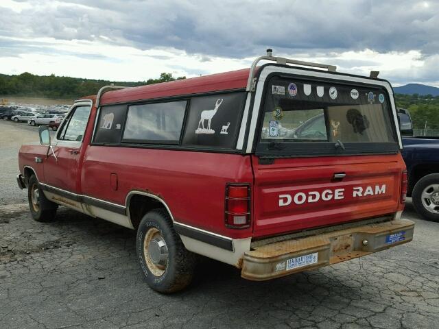 1B7HD14T6HS367180 - 1987 DODGE D-SERIES D TWO TONE photo 3