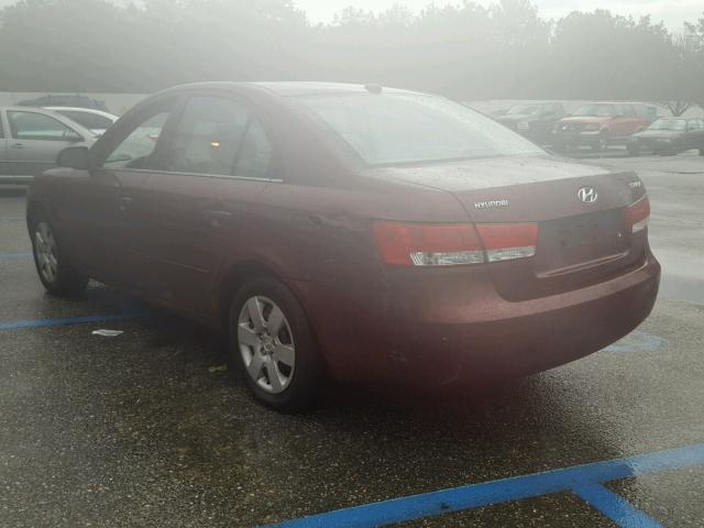 5NPET46C07H286760 - 2007 HYUNDAI SONATA GLS MAROON photo 3