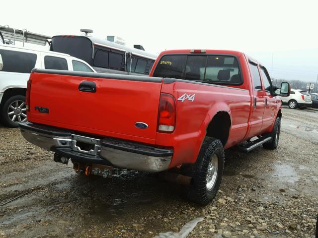 1FTSW31P74EB40026 - 2004 FORD F350 SRW S RED photo 4