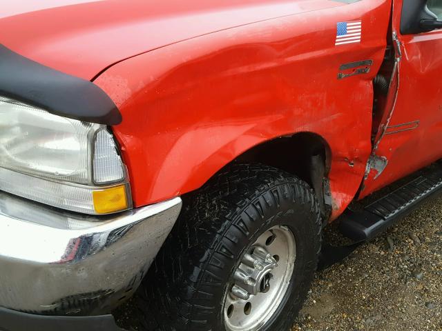1FTSW31P74EB40026 - 2004 FORD F350 SRW S RED photo 9