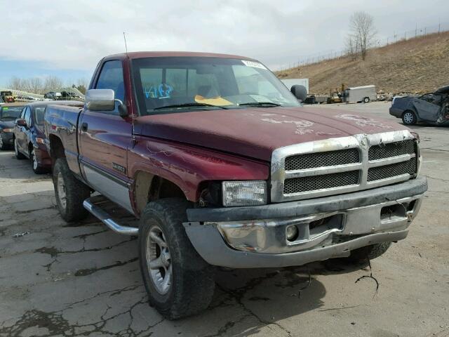 1B7HF16Z21S207590 - 2001 DODGE RAM 1500 MAROON photo 1