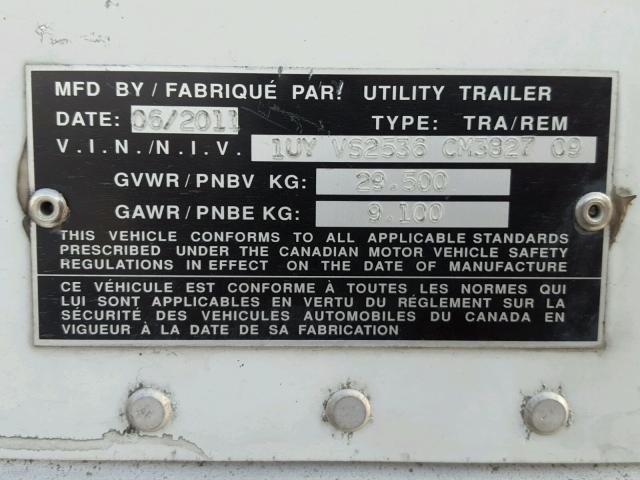 1UYVS2536CM382709 - 2012 UTILITY TRAILER WHITE photo 10