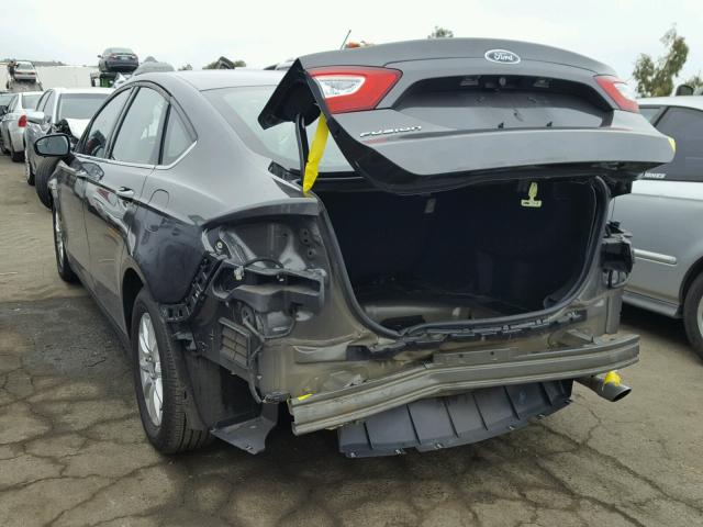 3FA6P0G70GR145788 - 2016 FORD FUSION S GRAY photo 3