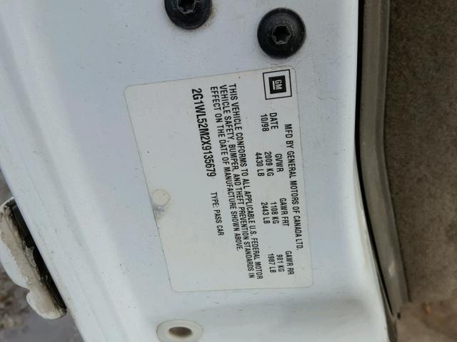 2G1WL52M2X9135679 - 1999 CHEVROLET LUMINA BAS თეთრი ფოტო 10