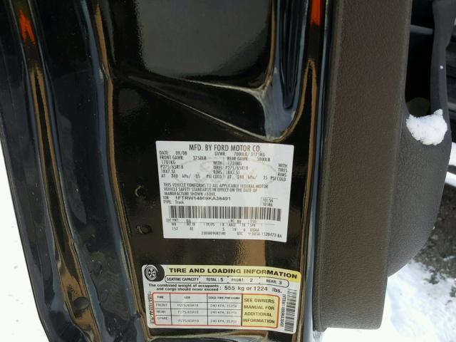 1FTRW14869KA38491 - 2009 FORD F150 SUPER BLACK photo 10