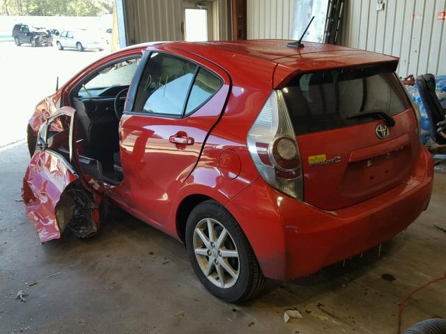 JTDKDTB36C1521129 - 2012 TOYOTA PRIUS C RED photo 3