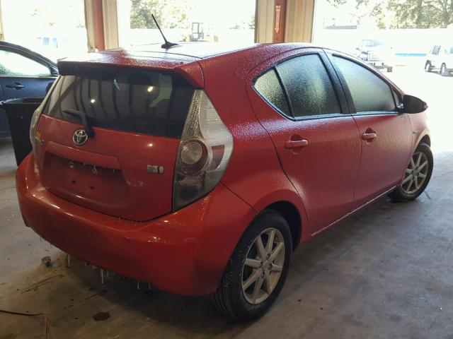 JTDKDTB36C1521129 - 2012 TOYOTA PRIUS C RED photo 4