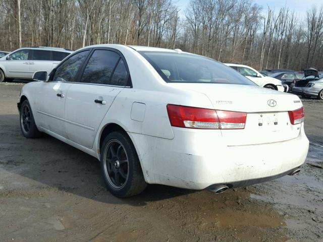 5NPEU46F97H280608 - 2007 HYUNDAI SONATA SE WHITE photo 3