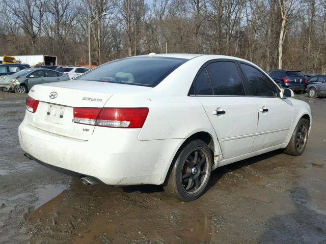 5NPEU46F97H280608 - 2007 HYUNDAI SONATA SE WHITE photo 4