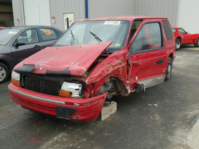 2B4GH4535PR184818 - 1993 DODGE CARAVAN SE RED photo 2