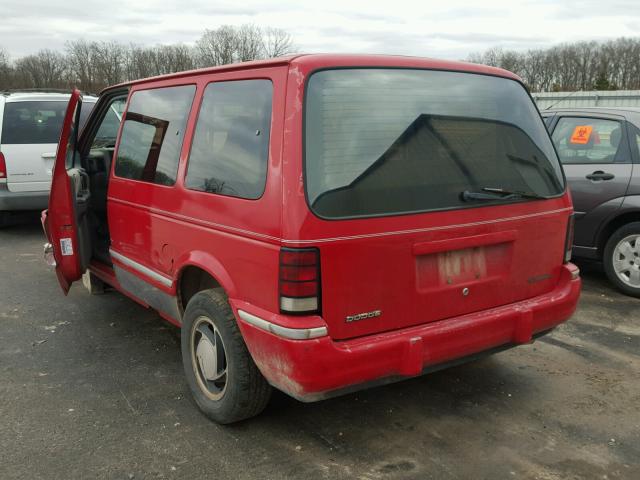 2B4GH4535PR184818 - 1993 DODGE CARAVAN SE RED photo 3