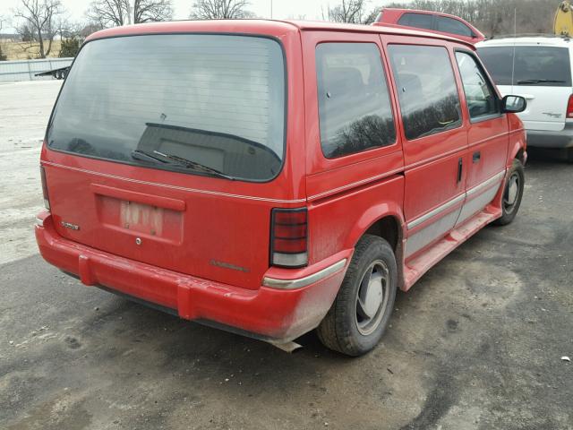 2B4GH4535PR184818 - 1993 DODGE CARAVAN SE RED photo 4