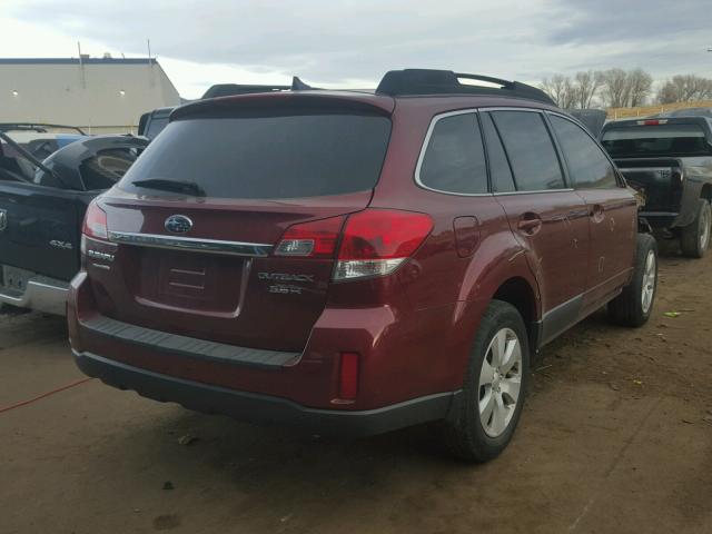 4S4BRDLC3B2374522 - 2011 SUBARU OUTBACK 3. BURGUNDY photo 4