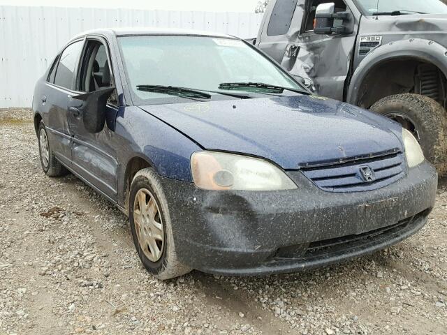 1HGES16663L021800 - 2003 HONDA CIVIC LX BLUE photo 1