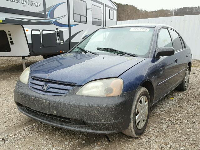 1HGES16663L021800 - 2003 HONDA CIVIC LX BLUE photo 2