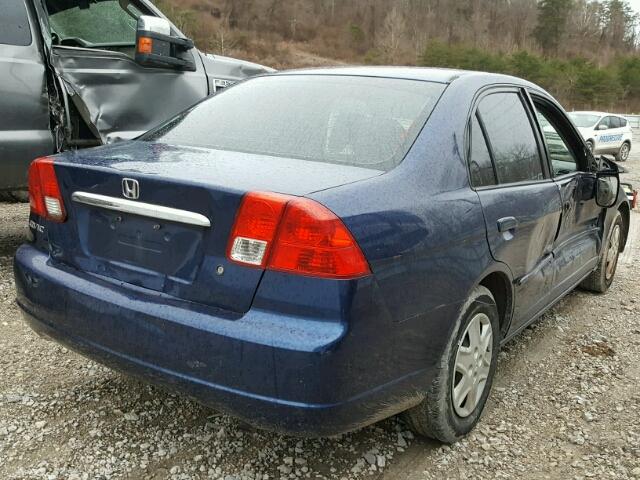 1HGES16663L021800 - 2003 HONDA CIVIC LX BLUE photo 4