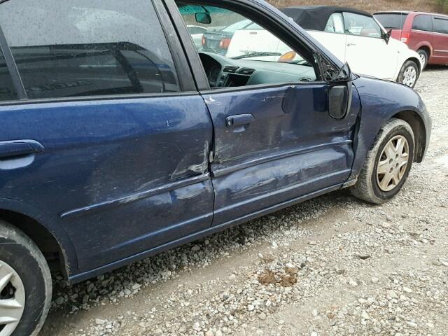 1HGES16663L021800 - 2003 HONDA CIVIC LX BLUE photo 9