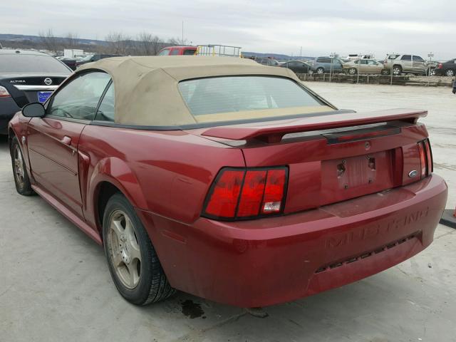 1FAFP44654F154322 - 2004 FORD MUSTANG RED photo 3