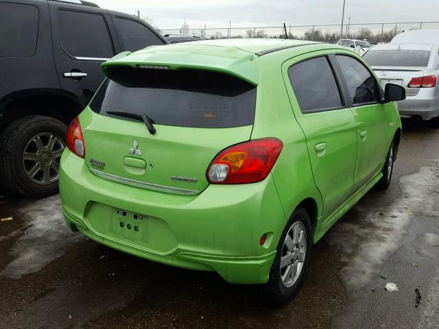 ML32A4HJ6EH015883 - 2014 MITSUBISHI MIRAGE ES GREEN photo 4