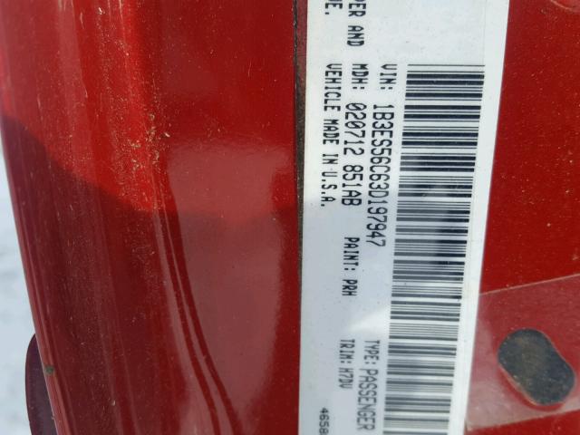 1B3ES56C63D197947 - 2003 DODGE NEON SXT RED photo 10