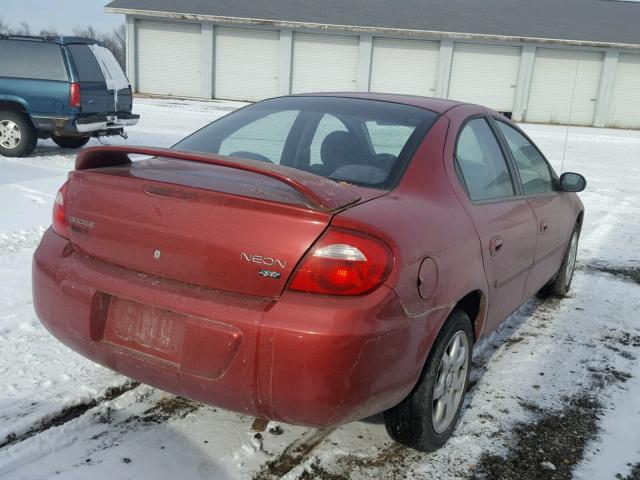 1B3ES56C63D197947 - 2003 DODGE NEON SXT RED photo 4