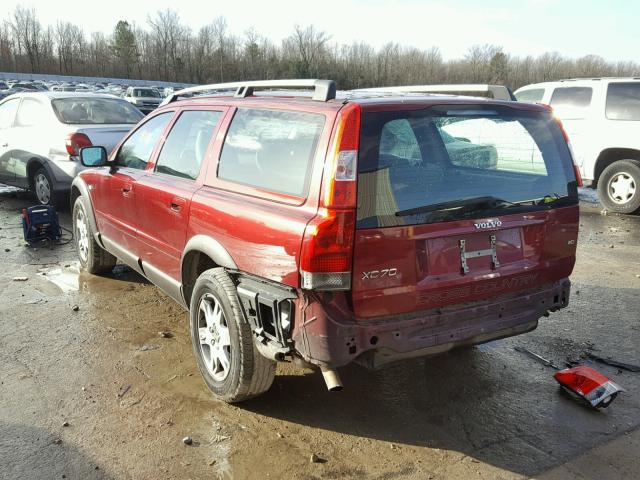 YV1SZ592851184129 - 2005 VOLVO XC70 MAROON photo 3