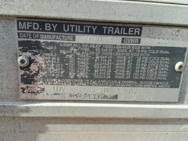 1UYVS2533WM531307 - 1998 UTILITY TRAILER SILVER photo 10