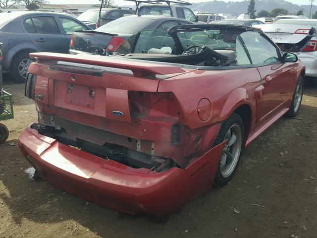 1FAFP45X81F172882 - 2001 FORD MUSTANG GT RED photo 4