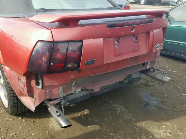 1FAFP45X81F172882 - 2001 FORD MUSTANG GT RED photo 9