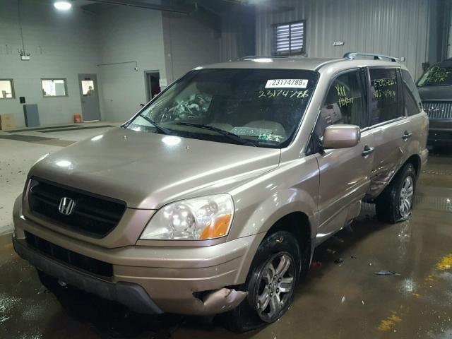 2HKYF18724H603808 - 2004 HONDA PILOT EXL GOLD photo 2