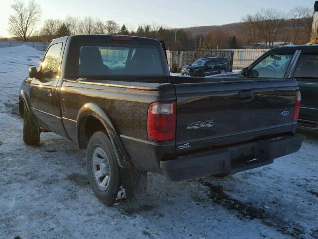 1FTYR11U65PA36709 - 2005 FORD RANGER BLACK photo 3