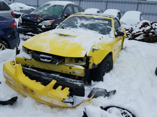 1FAFP45X12F213337 - 2002 FORD MUSTANG GT YELLOW photo 2