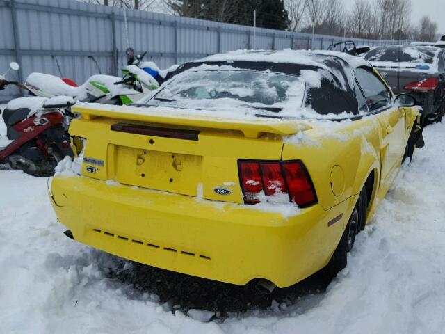 1FAFP45X12F213337 - 2002 FORD MUSTANG GT YELLOW photo 4