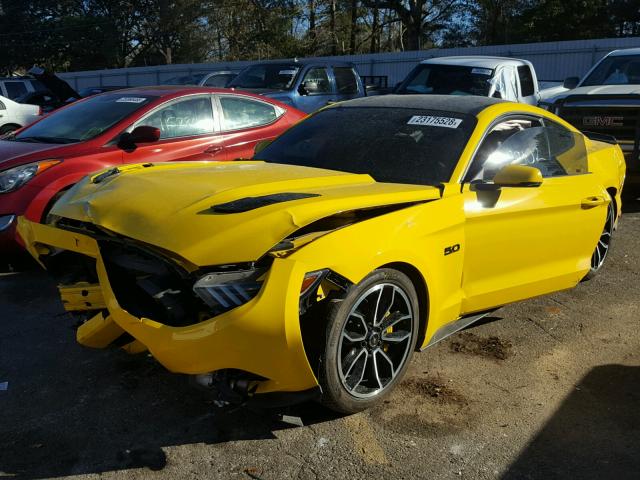 1FA6P8CF0F5308520 - 2015 FORD MUSTANG GT YELLOW photo 2