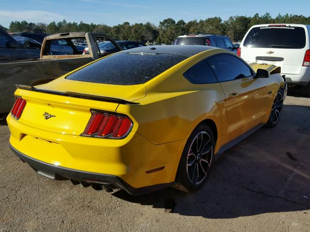 1FA6P8CF0F5308520 - 2015 FORD MUSTANG GT YELLOW photo 4