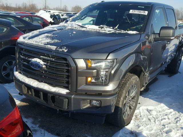 1FTEW1EP2HFB32704 - 2017 FORD F-150 GRAY photo 2