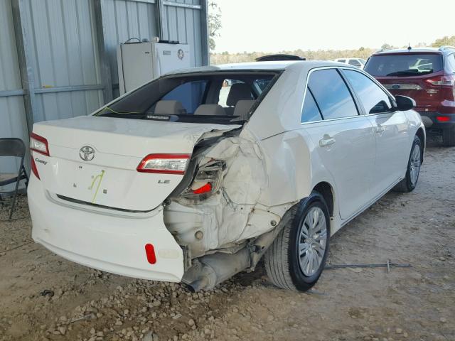 4T4BF1FK6CR210218 - 2012 TOYOTA CAMRY BASE WHITE photo 4