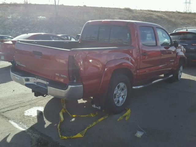 5TELU42NX7Z383084 - 2007 TOYOTA TACOMA DOU RED photo 4