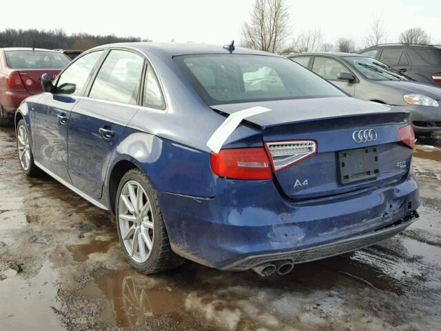 WAUFFAFL9EN027222 - 2014 AUDI A4 PREMIUM BLUE photo 3