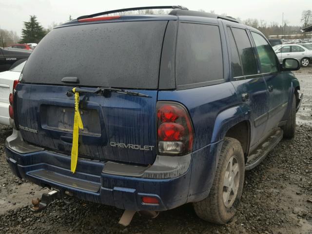 1GNDT13S242154108 - 2004 CHEVROLET TRAILBLAZE BLUE photo 4