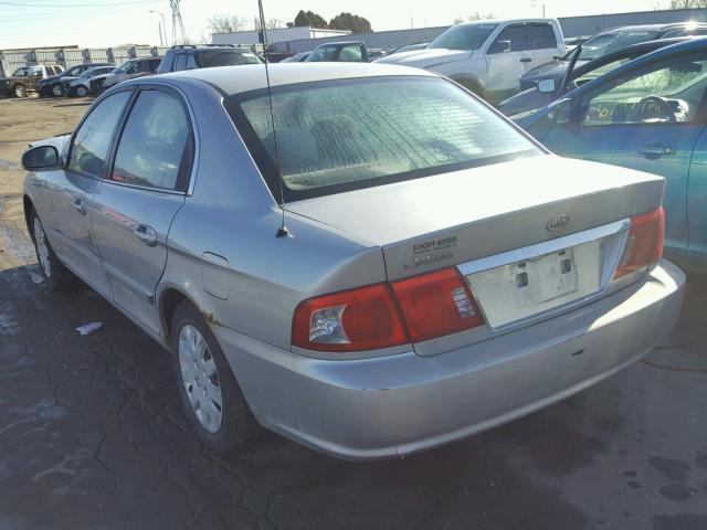 KNAGD126745359300 - 2004 KIA OPTIMA LX SILVER photo 3