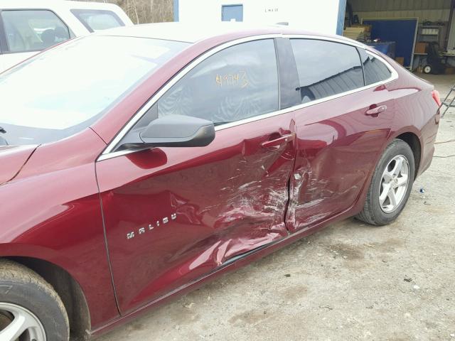 1G1ZB5ST4GF213474 - 2016 CHEVROLET MALIBU LS MAROON photo 9