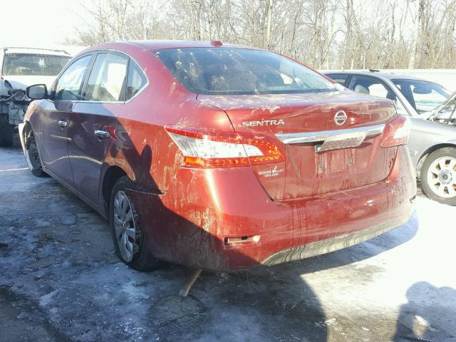 3N1AB7AP2FY237626 - 2015 NISSAN SENTRA S MAROON photo 3