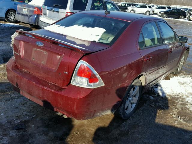 3FAHP07Z87R180279 - 2007 FORD FUSION SE RED photo 4