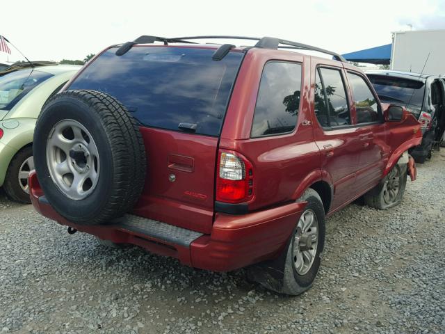 4S2DM58W3Y4300233 - 2000 ISUZU RODEO S ORANGE photo 4